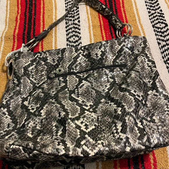 Patricia Nash Snakeskin Print Shoulder Bag | Faux Leather | Silver Hardware - Picture 2 of 8